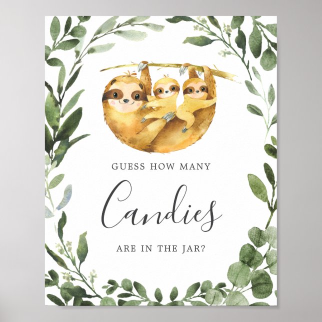 Affiche Baby shower À Deux Fentes Devinez Combien De Candi (Devant)