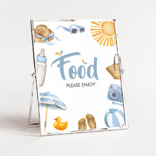 Affiche Baby shower à éclaboussures bleues