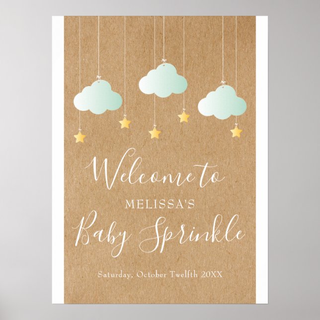 Affiche Baby shower à épicerie Twinkle / Accueil Sprinkle (Devant)