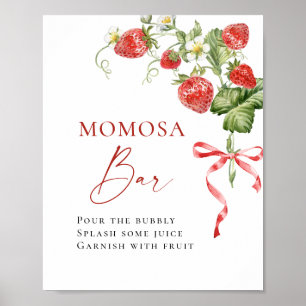Affiche Baby shower à fraises à la mode Meadow MOMOSA Bar