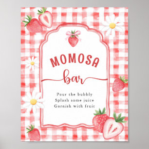 Affiche Baby shower à fraises à la mode Meadow MOMOSA Bar