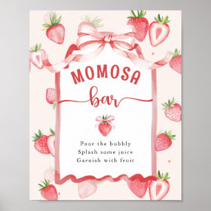 Affiche Baby shower à fraises à la mode Meadow MOMOSA Bar
