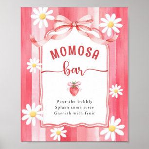 Affiche Baby shower à fraises à la mode Meadow MOMOSA Bar