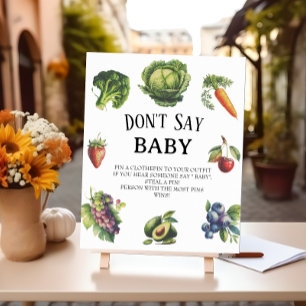 Affiche Baby Shower à la Ferme Blanche Jeu Ne dites pas Bé