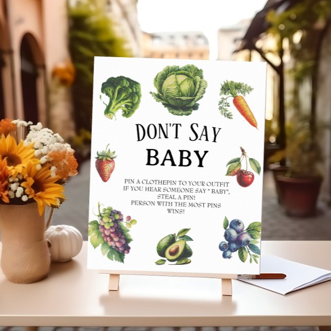 Affiche Baby Shower à la Ferme Blanche Jeu Ne dites pas Bé (Créateur téléchargé)