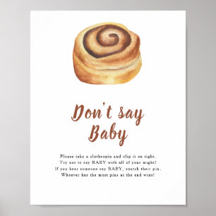 Affiche Baby shower à pain - Ne dis pas bébé