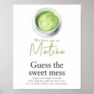 Affiche Baby shower à thé Matcha Guess the sweet mess