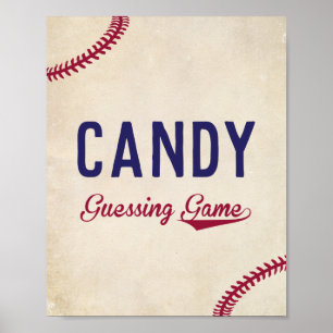 Affiche Baby shower À Thème De Baseball Devinez Combien De