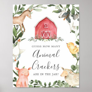 Affiche Baby shower Agricole Devine Combien De Crackers An