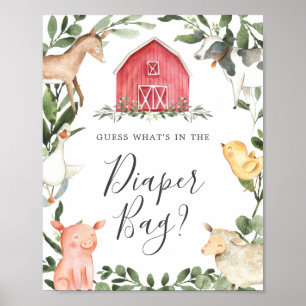 Affiche Baby shower agricole Devinez ce qu'il y a dans le 