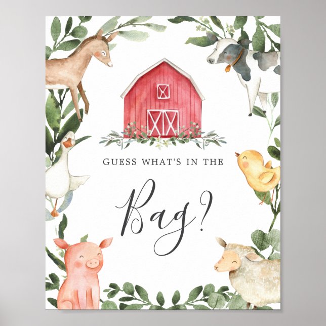 Affiche Baby shower agricole Devinez ce qu'il y a dans le  (Devant)