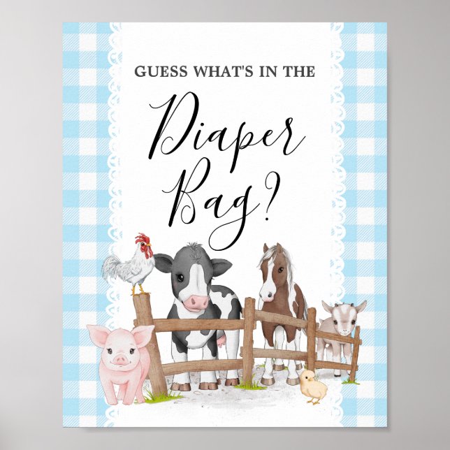 Affiche Baby shower agricole Devis Ce qui se trouve dans l (Devant)