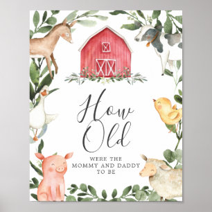 Affiche Baby shower Agricole Quel Âge Avaient-Ils Joué