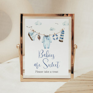 Affiche Baby shower Ahoy Nautique Les bébés sont doux