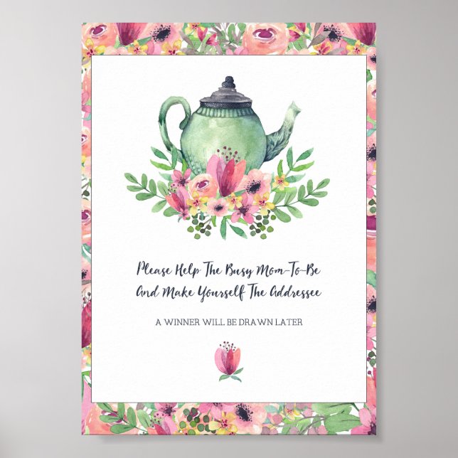 Affiche Baby shower Aidez la maman à signer (Devant)