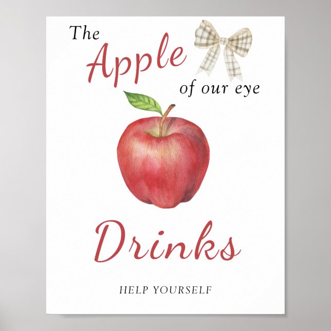 Affiche Baby shower Apple - BOISSONS (Devant)