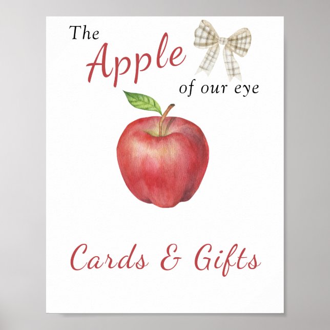Affiche Baby shower Apple - Cartes et cadeaux (Devant)