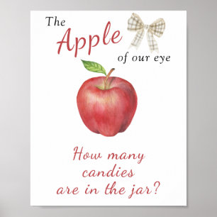 Affiche Baby shower Apple - devinez combien de bonbons dan