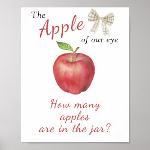 Affiche Baby shower Apple - devinez combien de pommes en p