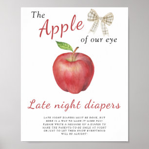 Affiche Baby-shower Apple - Jeu de couches de nuit
