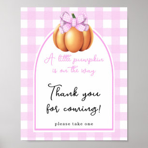 Affiche baby shower arc-arc citrouille - Merci