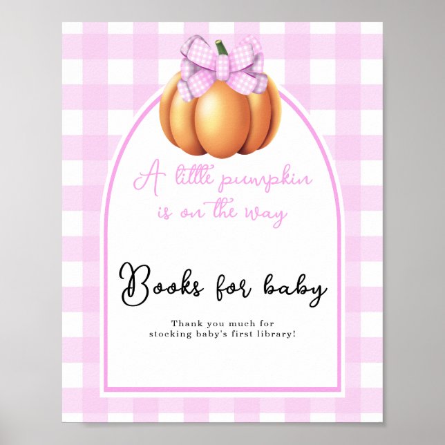 Affiche baby shower arc citrouille Books for baby (Devant)
