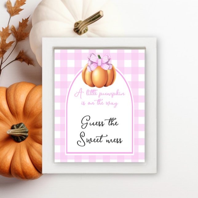 Affiche Baby shower arc de citrouille Devinez le doux déso (Créateur téléchargé)