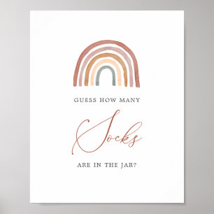 Affiche Baby shower arc-en-ciel Devine combien de chausset