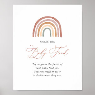Affiche Baby shower Arc-en-ciel Devine Le Panneau Alimenta
