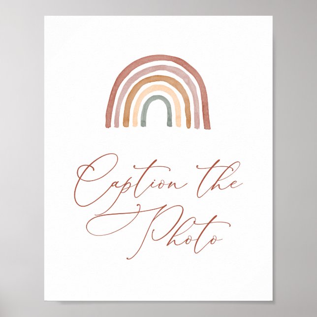 Affiche Baby shower arc-en-ciel Légende du panneau photo (Devant)