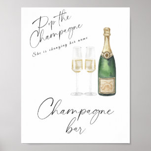 Affiche Baby shower au champagne - Bar à champagne