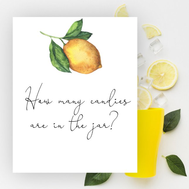 Affiche Baby shower au citron Devinez combien de bonbons (Créateur téléchargé)