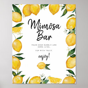 Affiche Baby shower au citron Mimosa Bar