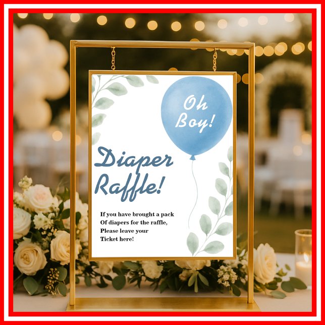 Affiche Baby Shower au thème Eucalyptus | Panneau de tirag (Créateur téléchargé)