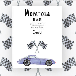 Affiche Baby shower automobile Momosa bar