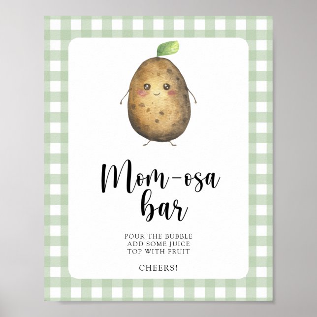Affiche Baby shower autour de la pomme de terre - bar Momo (Devant)