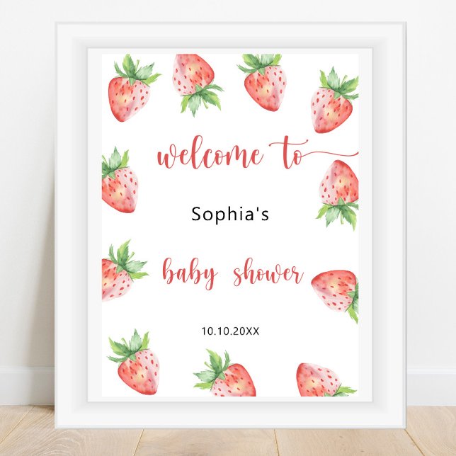 Affiche Baby shower aux fraises (Créateur téléchargé)