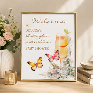 Affiche Baby shower aux papillons Bellini Bienvenue