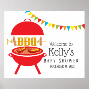 Affiche baby shower barbecue, barbecue, barbecue grill bar