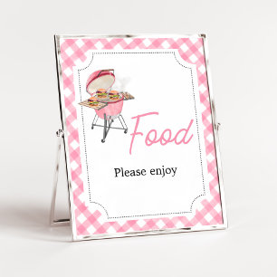 Affiche Baby shower BBQ Pink Burger
