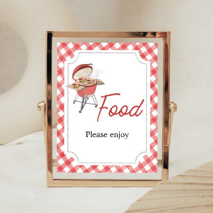 Affiche Baby shower BBQ Red Burger
