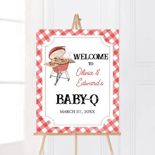 Affiche Baby shower BBQ Red Burger Bienvenue