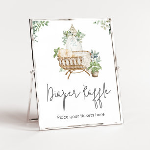 Affiche Baby shower bébé Boho Lavette Raffle