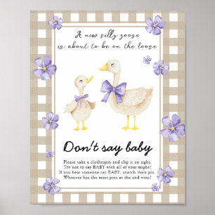 Affiche Baby-Shower Bébé Idiot - Ne dites pas bébé