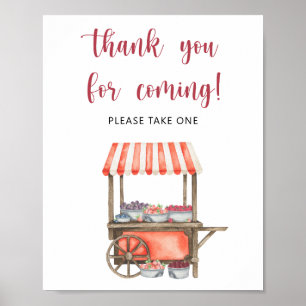 Affiche Baby shower Berry - merci d'être venu
