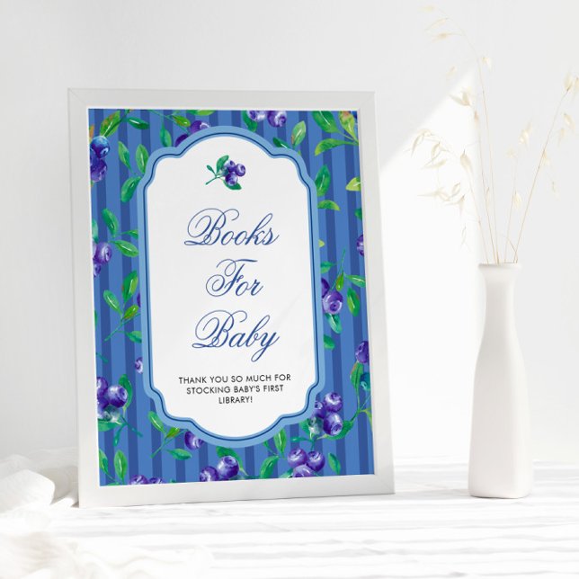 Affiche Baby shower Berry Sweet Blueberries (Créateur téléchargé)