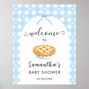 Affiche Baby Shower Bienvenue Tarte Coquette Bleue