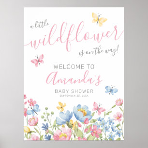 Affiche Baby Shower Bienvenue Une Petite Fleur Sauvage