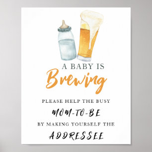 Affiche Baby-shower bière - Aider la future maman débordée