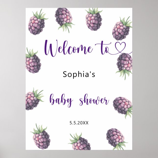 Affiche Baby shower Blackberry (Devant)